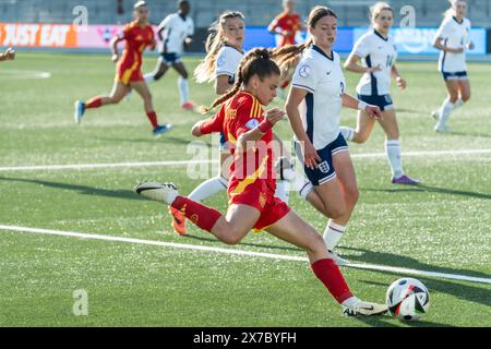 Malmö, Sweden. 18th May, 2024. Noa Ortega (7) of Spain seen during the UEFA Women's Under-17 EURO Championship final between England and Spain at Malmö Idrottsplats in Malmö. (Photo Credit: Gonzales Photo/Alamy Live News Stock Photo