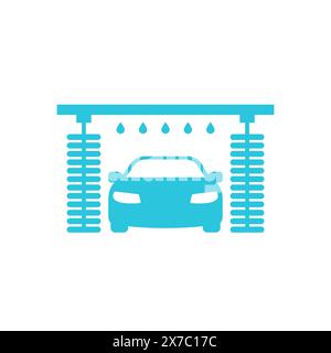 Car wash service icon. From blue icon set. Stock Vector