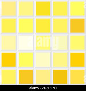 Yellow color lemon palette shades scheme tile, design element, seamless pattern Stock Vector