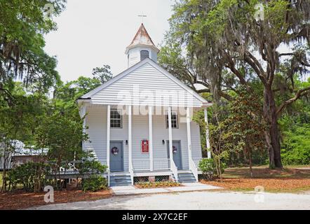 DAUFUSKIE ISLAND, SOUTH CAROLINA C April 6 2023: Front view of the historic First Union African Baptist Church, which was built in 1884. Stock Photo