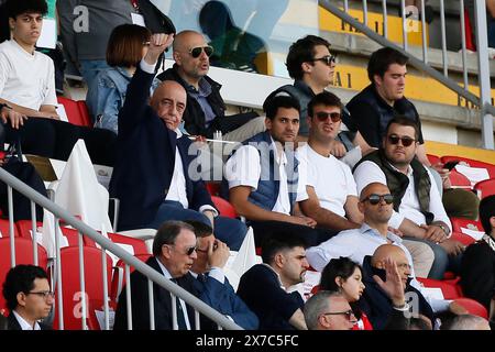 Monza Brianza, Italia. 19th May, 2024. Monza Adriano Galliani during the Serie A soccer match between Monza and Frosinone at the Stadio U-Power Stadium Sunday, May 19, 2024. Sport - Soccer ( photo Alberto Mariani/ Credit: LaPresse/Alamy Live News Stock Photo