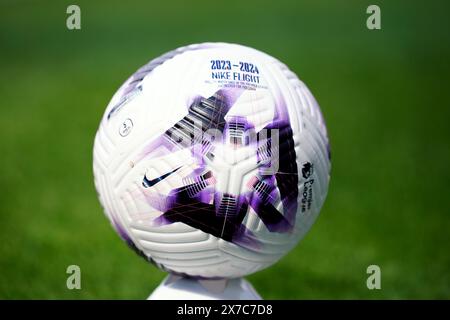 A general view of a Nike Flight football ahead of the Premier League match at the Emirates Stadium, London. Picture date: Sunday May 19, 2024. Stock Photo