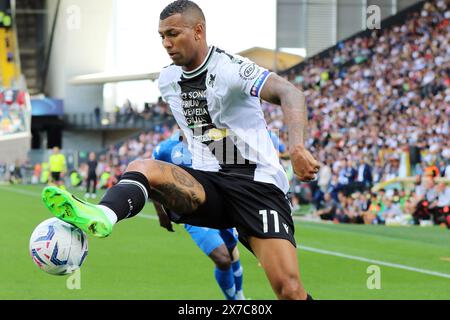 Udine, Italia. 19th May, 2024. Udinese's Walace in action during the Serie A soccer match between Udinese and Empoli at the Bluenergy Stadium in Udine, north east Italy - Sunday, May 19, 2024. Sport - Soccer (Photo by Andrea Bressanutti/Lapresse) Credit: LaPresse/Alamy Live News Stock Photo