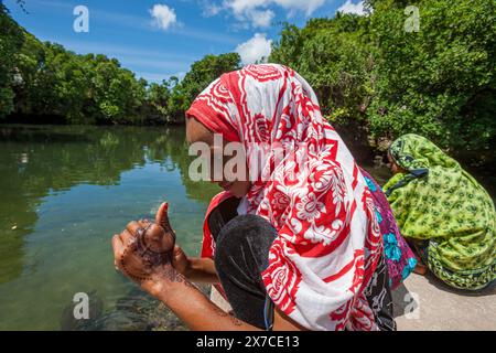 Tanzania, Zanzibar, Ras Nungwi, Local woman Stock Photo