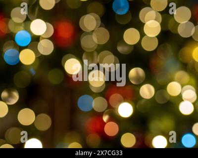 Vibrant, Shiny, Colorful, Blurred Spots of Lights. Atmospheric Background. Stock Photo