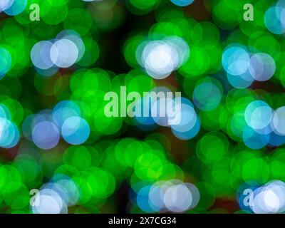 Background of Shiny, Blurred Spots of Green Light. Stock Photo