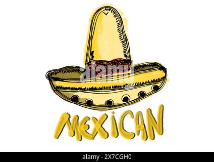 vector mexican hat Stock Photo