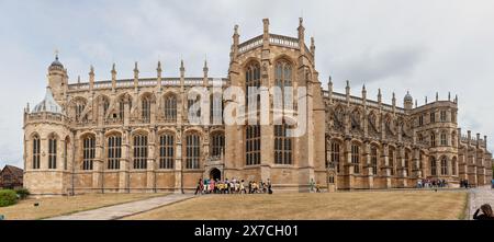 Windsor, United Kingdom - July 1, 2010 : Windsor Castle, Royal residence outside of London. St George's Chapel, large gothic church in the Lower Ward. Stock Photo