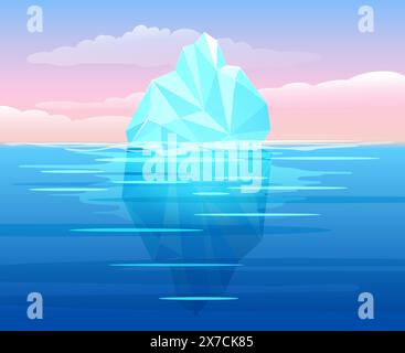Iceberg arctic pole landscape Stock Vector
