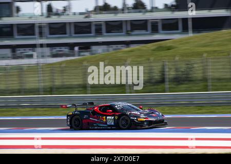 69 VERMEULEN Thierry (nld), ALTOE Giacomo (sim) Emil Frey Racing, Ferrari 296 GT3, action during the 3rd round of the 2024 GT World Challenge Sprint Cup on the Misano World Circuit Marco Simoncelli, from May 17 to 19, 2024 in Misano Adriatico, Italy Stock Photo