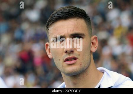 Udine, Italia. 19th May, 2024. Udinese's Lorenzo Lucca during the Serie A soccer match between Udinese and Empoli at the Bluenergy Stadium in Udine, north east Italy - Sunday, May 19, 2024. Sport - Soccer (Photo by Andrea Bressanutti/Lapresse) Credit: LaPresse/Alamy Live News Stock Photo