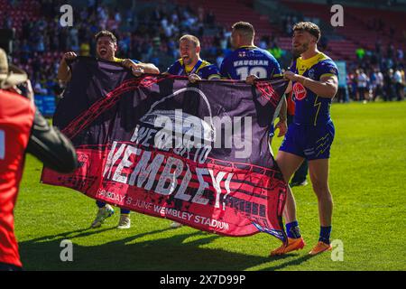 St Helens, Merseyside, UK. 19th May, 2024. Betfred Challenge Cup Rugby: Huddersfield Giants Vs Warrington Wolves at Totally Wicked Stadium. We're going to Wembley. Credit James Giblin Photography/Alamy Live News. Stock Photo