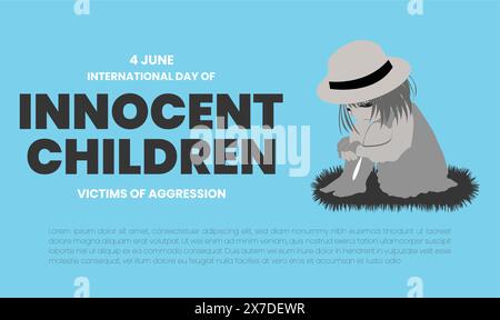 International Day of Innocent Children Victims of Aggression. Template for background, banner, card, poster. Stock Vector