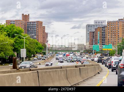 Accident on the east bound lane of the lie in queens Stock Photo