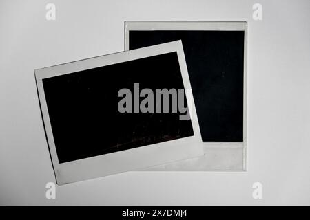 Two square and wide photo frame. download Stock Photo