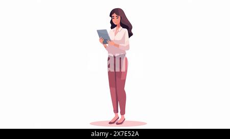 Woman reading online information Stock Vector