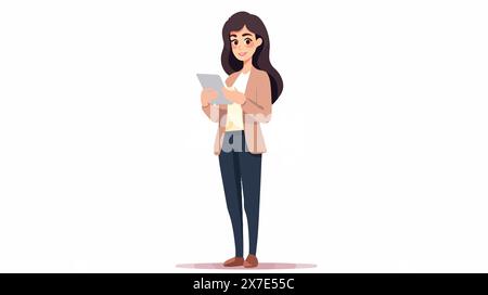 Woman reading online information Stock Vector