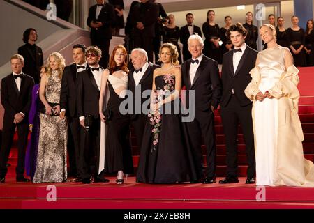 Cannes, France, 17.5.2024: Scott Lastaiti, Luisa Law, Tiffany Boyle, guest, Andrew Wonder, Taylor Jeanne, Paul Schrader, Penelope Mitchell, Alejandra Stock Photo