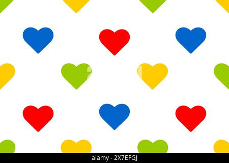 Pattern with multi-colored hearts. Autumn mushroom pattern. Ideal for childrens projects, holiday cards, packaging, textiles and many other designs. V Stock Vector