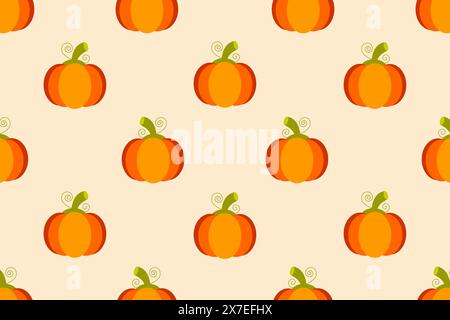 Autumn pumpkin pattern. Ideal for creating holiday cards, packaging, textiles and many other designs. Vector illustration. Stock Vector