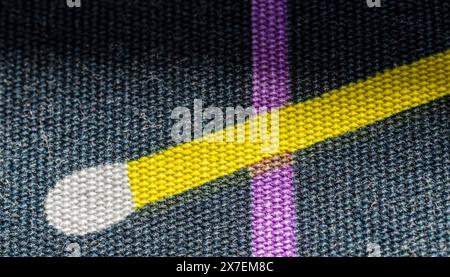 Natural linen texture as a background. Cotton fabric with a pattern Stock Photo