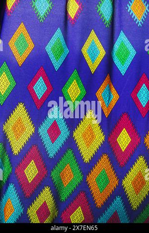 Texture or background of Seamless woven fabric in the shape of a rhombus. for printing fabric. Stock Photo