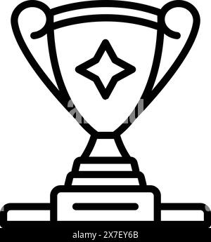 Icon for trophy cup on lectern of podium,champion Stock Vector