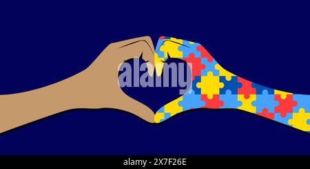 Autistic rainbow eight infinity symbol icon vector. World autism awareness day, Understanding Love Concept, World Autism Spectrum Disorder Awareness Stock Vector