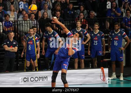 Orleans, France. 18th May, 2024. Barthélémy Chinenyeze of France during the International Friendly Volleyball match between France and Netherlands on May 18, 2024 at Co'met Arena in Orleans, France. Photo Laurent Lairys/ABACAPRESS.COM Credit: Abaca Press/Alamy Live News Stock Photo