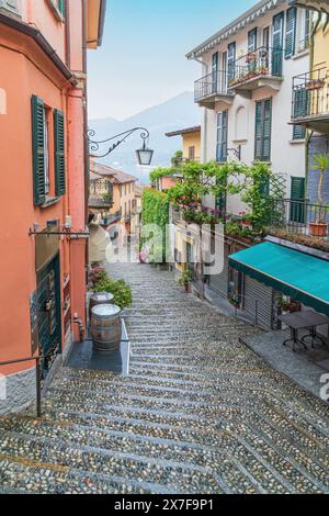 The famous Salita Serbelloni steps Bellagio on Lake Como in Italy Stock Photo