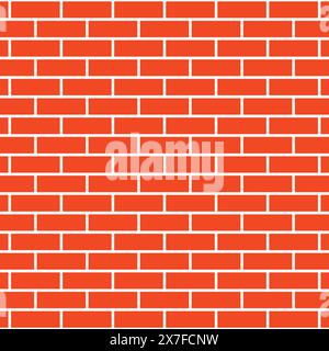 Red brick wall seamless pattern vector. wallpaper vector Stock Vector