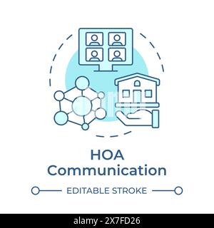 HOA communication soft blue concept icon Stock Vector