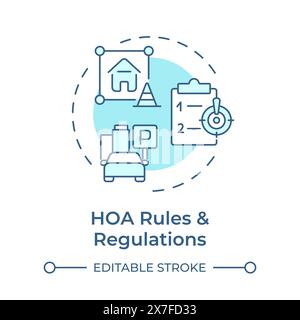 HOA rules and regulations soft blue concept icon Stock Vector