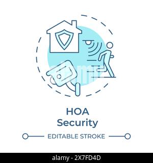 HOA security soft blue concept icon Stock Vector
