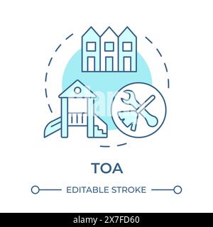 TOA soft blue concept icon Stock Vector