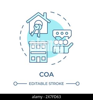 COA soft blue concept icon Stock Vector