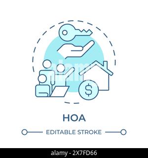 HOA soft blue concept icon Stock Vector