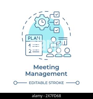 Meeting management soft blue concept icon Stock Vector