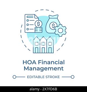 HOA financial management soft blue concept icon Stock Vector
