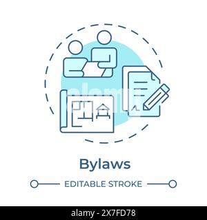 Bylaws soft blue concept icon Stock Vector
