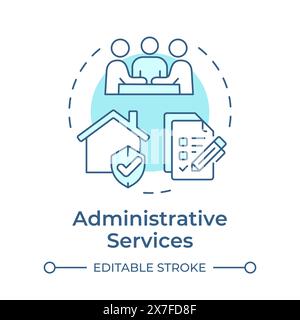 Administrative services soft blue concept icon Stock Vector