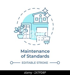 Maintenance of standards soft blue concept icon Stock Vector