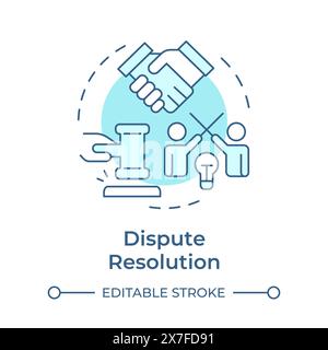 Dispute resolution soft blue concept icon Stock Vector