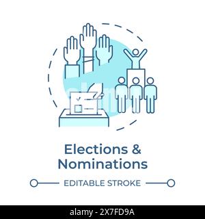 Elections and nominations soft blue concept icon Stock Vector