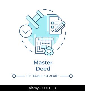 Master deed soft blue concept icon Stock Vector