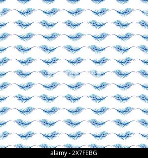peacock feather seamless pattern. peacock background vector Stock Vector