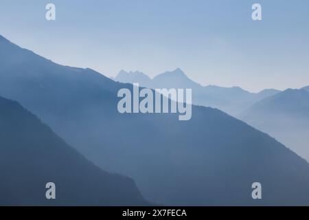 gradient mountain landscape ideal as a background Stock Photo