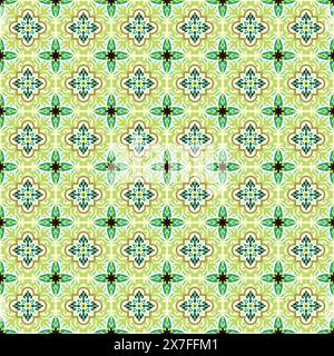 patterned azulejo floor tiles. Abstract geometric background. Vector illustration, seamless mediterranean pattern. Portuguese floor tiles azulejo desi Stock Vector