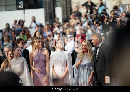 Sienna Miller is departing the ''Horizon: An American Saga'' Red Carpet at the 77th annual Cannes Film Festival at Palais des Festivals in Cannes, France, on May 19, 2024 (Photo by Luca Carlino/NurPhoto).0 Stock Photo