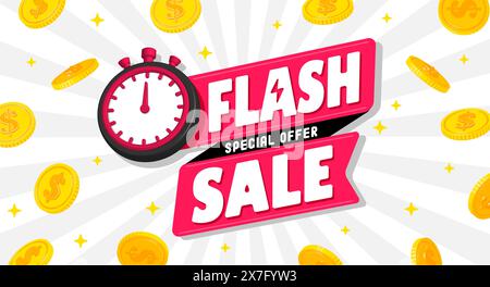 Flash sale vector banner illustration Stock Vector